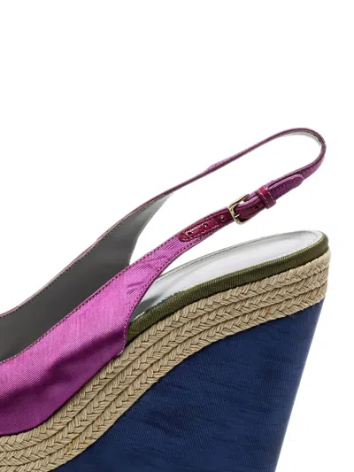 Pre-owned Sergio Rossi Vintage 150mm Wedge Heeled Sandals In Purple