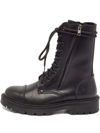 Pre-owned Vetements 2024 Lace-up Chunky Sole Boots In Black