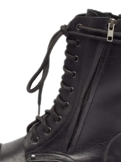 Pre-owned Vetements 2024 Lace-up Chunky Sole Boots In Black