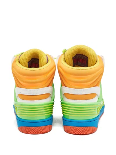 Pre-owned Gucci Leather Basket Sneakers In White