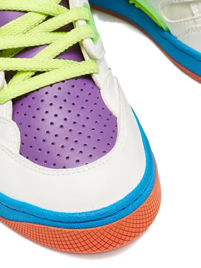 Pre-owned Gucci Leather Basket Sneakers In White