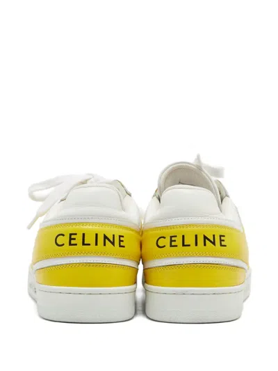 Pre-owned Celine Leather Panelled Low-top Sneakers In Yellow