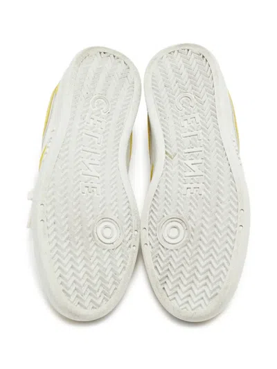 Pre-owned Celine Leather Panelled Low-top Sneakers In Yellow