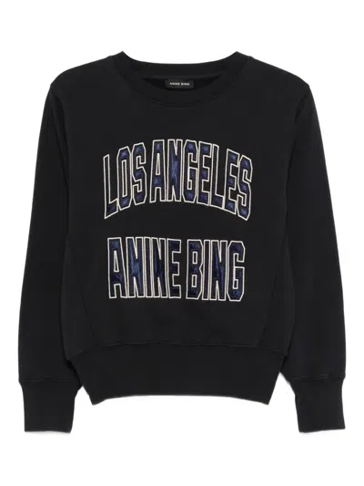 Anine Bing Harry Shrunken Sweatshirt In Black