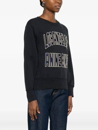 Anine Bing Harry Shrunken Sweatshirt In Black