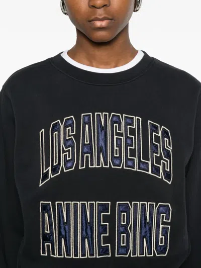 Anine Bing Harry Shrunken Sweatshirt In Black