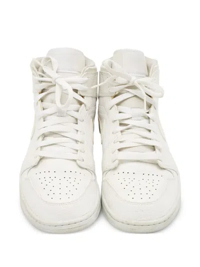 Pre-owned Jordan Air  1 Leather High-top Sneakers In White