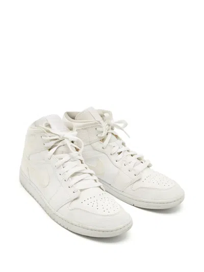 Pre-owned Jordan Air  1 Leather High-top Sneakers In White