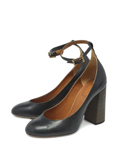 Pre-owned Chloé Harper Block-heel Pumps In Black