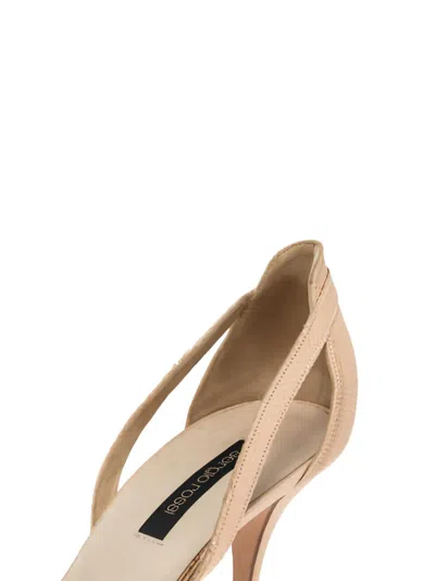 Pre-owned Sergio Rossi Vintage 80mm Lizard-embossed Pumps In Neutral