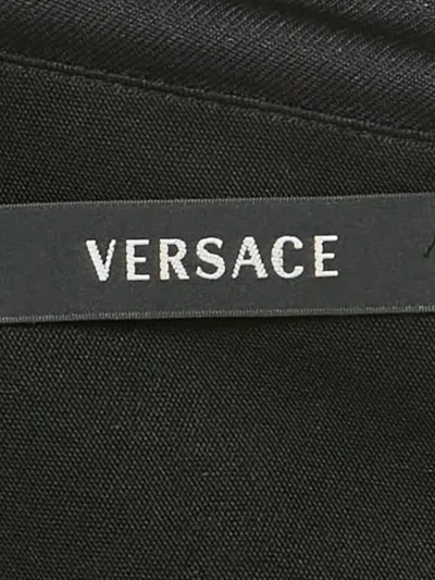 Pre-owned Versace Butterfly-print One-shoulder Dress In Black