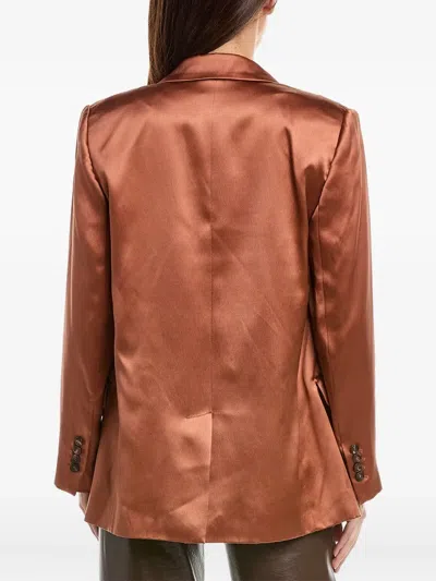 Brunello Cucinelli Satin Blazer In Orange