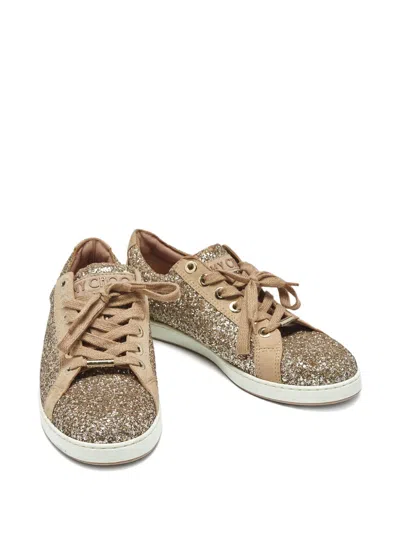 Pre-owned Jimmy Choo Glitter-embellishment Sneakers In Neutral