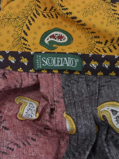 Pre-owned Souleiado Patterned Button Midi Skirt In Green