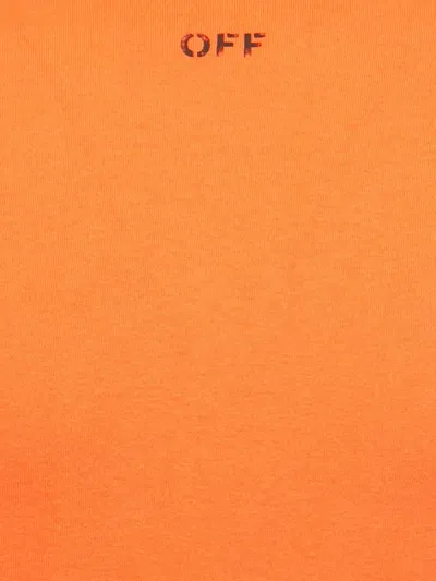 Pre-owned Off-white Logo-print Crew-neck T-shirt In Orange