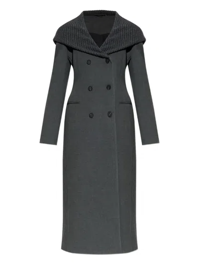Diesel Buttoned Coat In Gray