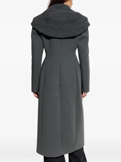 Diesel Buttoned Coat In Gray