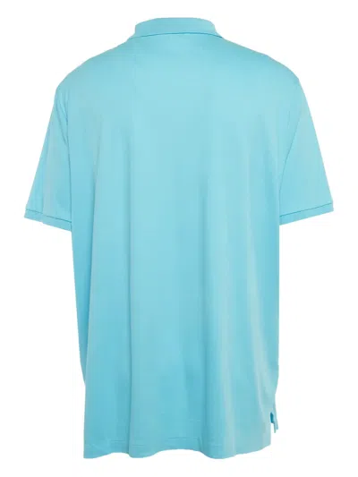 Pre-owned Polo Ralph Lauren Embroidered-logo Polo Top In Blue