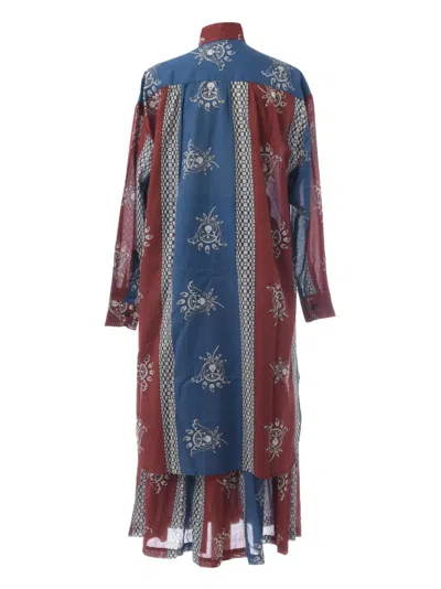 Pre-owned Souleiado Patterned Skirt Suit In Red