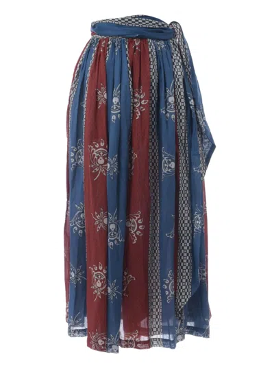 Pre-owned Souleiado Patterned Skirt Suit In Red