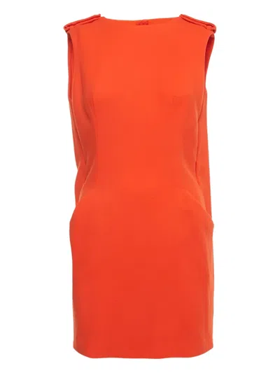 Pre-owned Alexander Mcqueen Epaulette-detail Dress In Orange