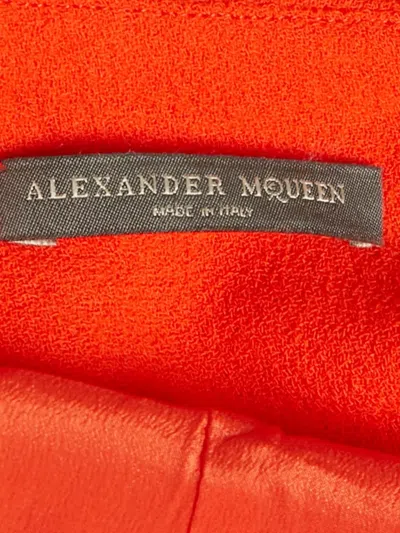Pre-owned Alexander Mcqueen Epaulette-detail Dress In Orange