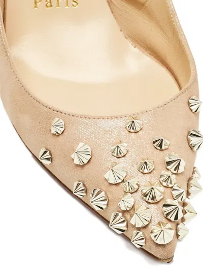 Pre-owned Christian Louboutin Drama Spikes Pumps In Neutral