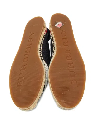 Pre-owned Burberry Check Flat-sole Espadrilles In Blue