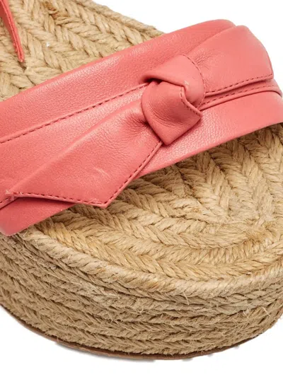 Pre-owned Alexandre Birman Leather Bow-detail Wedge Espadrilles In Pink