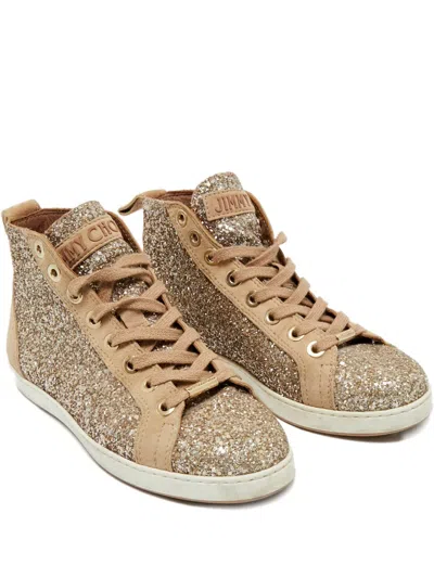 Pre-owned Jimmy Choo Glitter Sneakers In Neutral