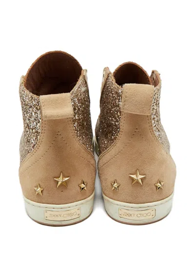 Pre-owned Jimmy Choo Glitter Sneakers In Neutral