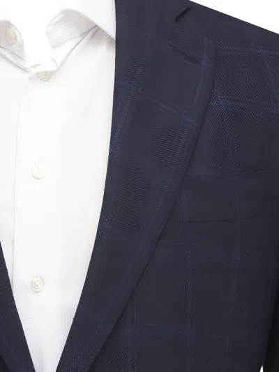 Atelier Munro Check-pattern Blazer In Blue