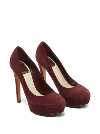 Pre-owned Dior Platform-sole Pumps In Red