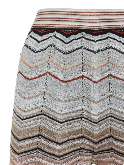 Missoni Sequin-embellished Striped Metallic Crochet-knit Wide-leg Pants In Neutral