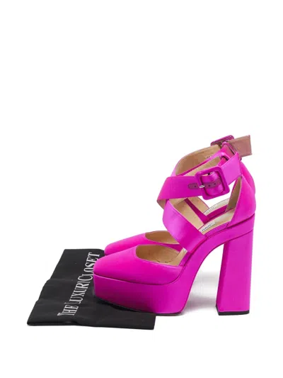 Pre-owned Jimmy Choo 150mm Gian Platform Pumps In Pink