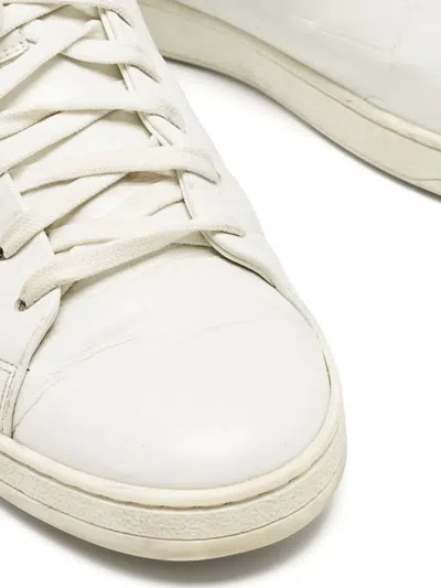 Pre-owned Louis Vuitton Croc-embossed Leather Sneakers In White