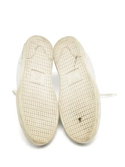 Pre-owned Louis Vuitton Croc-embossed Leather Sneakers In White