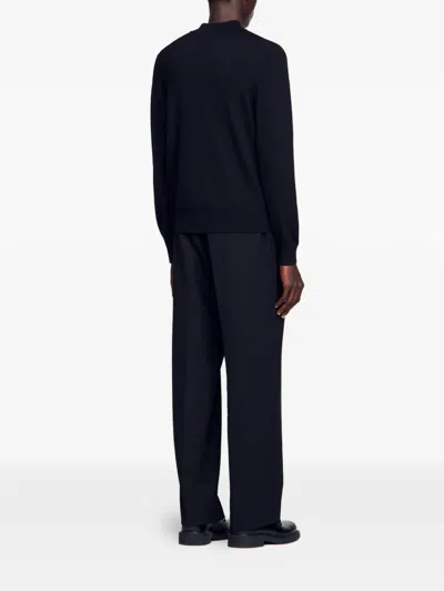 Sandro Mock-neck Sweater In Black