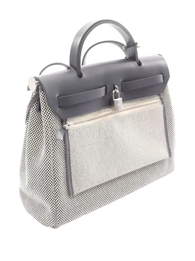 Pre-owned Hermes 2025 Toile Herbag Zip 31 Satchel In Brown