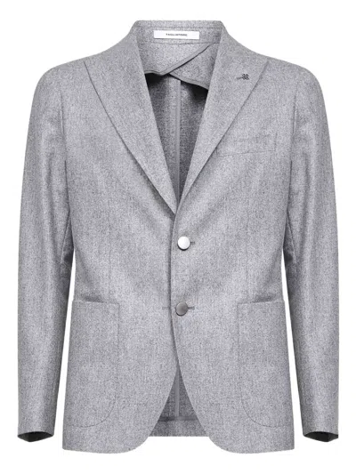Tagliatore Peak Lapel Two-button Jacket In Gray