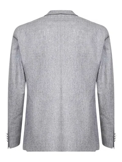 Tagliatore Peak Lapel Two-button Jacket In Gray