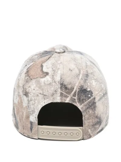 Represent Logo-embroidered Printed Baseball Cap In Gray