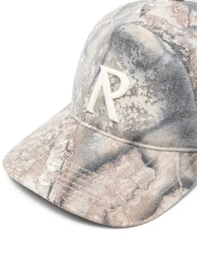 Represent Logo-embroidered Printed Baseball Cap In Gray