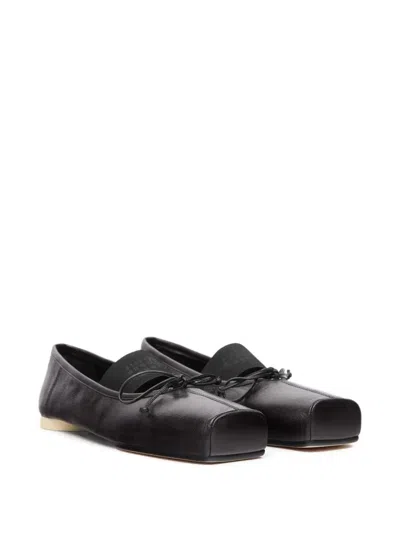 Mm6 Maison Margiela Tie-detail Ballet Flats In Black