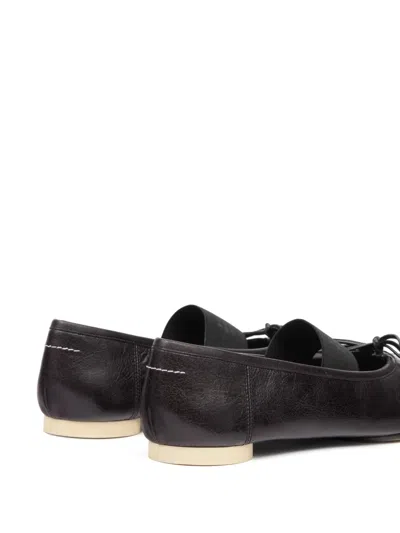 Mm6 Maison Margiela Tie-detail Ballet Flats In Black
