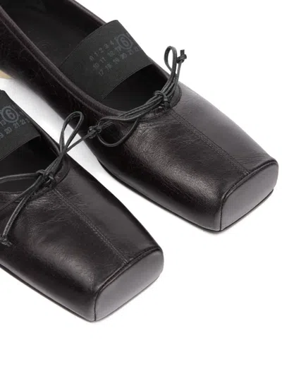 Mm6 Maison Margiela Tie-detail Ballet Flats In Black