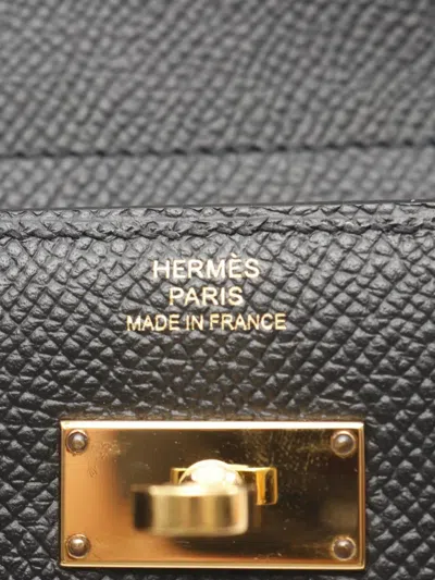 Pre-owned Hermes 2018 Epsom Kelly Trifold Wallet Small Wallets In Black