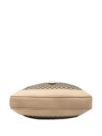 Pre-owned Gucci 2000-2015 Medium Diamante Canvas New Jackie Satchel In Brown