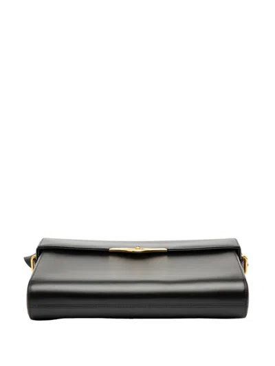 Pre-owned Cartier 2000-2025 Leather Sapphire Line Crossbody Bag In Black