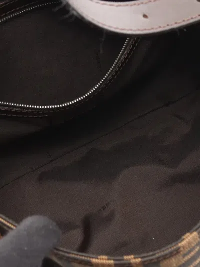 Pre-owned Fendi 2010-2025 Zucca Canvas Mamma Forever Shoulder Bag In Brown